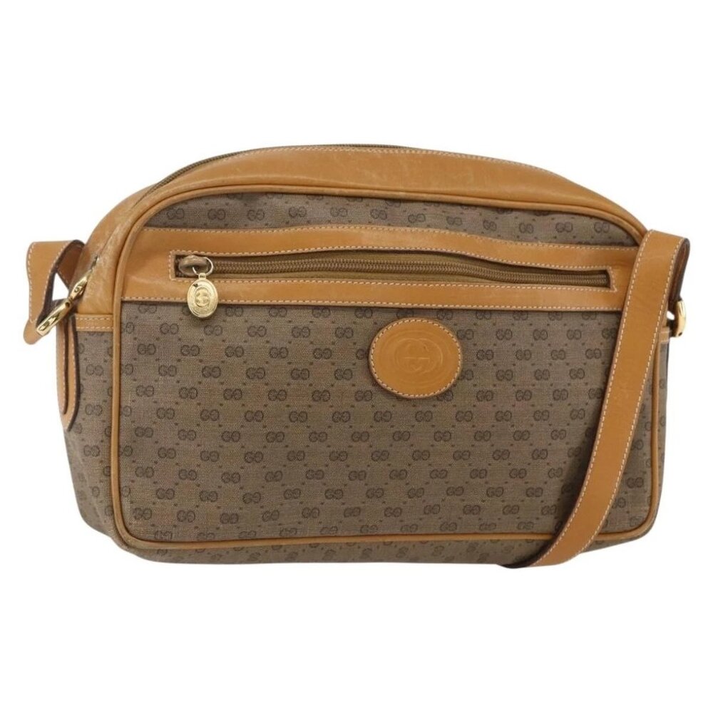GUCCI Micro GG Supreme Shoulder Bag PVC Beige Gold - Picture 2 of 16
